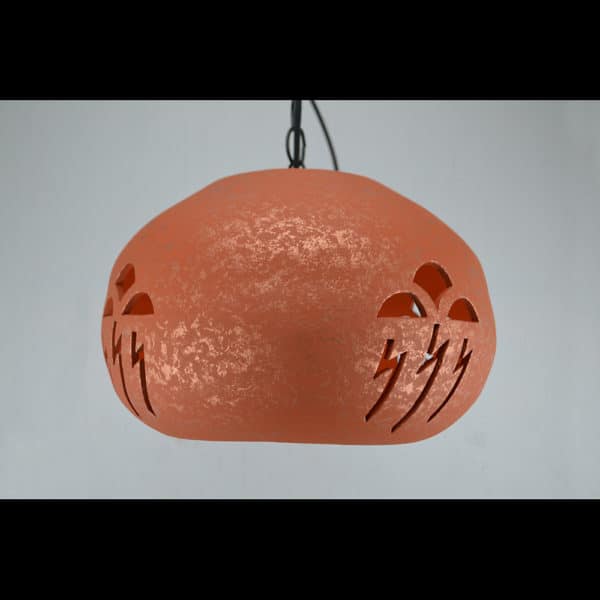 Bowl Pendant-Storm Cloud (x4)-Full Size-Red Mica-Indoor-Black chain