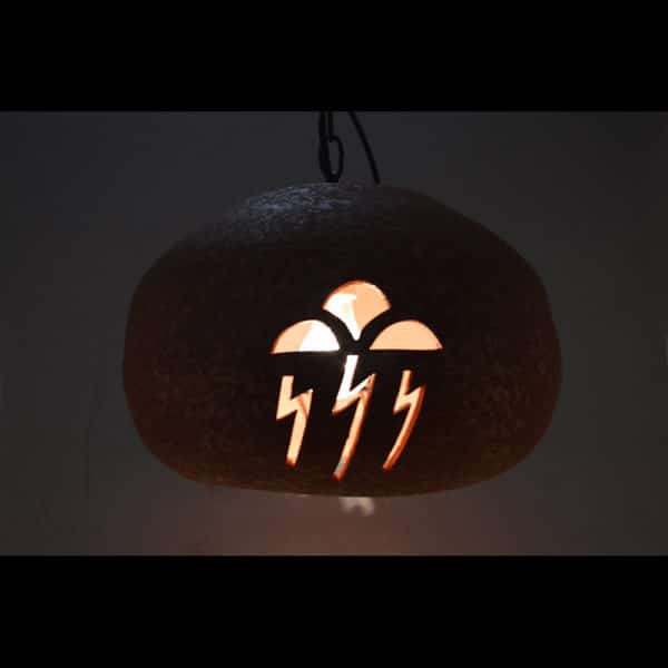 Bowl Pendant-Storm Cloud (x4)-Full Size-Red Mica-Indoor-Black chain - Image 3