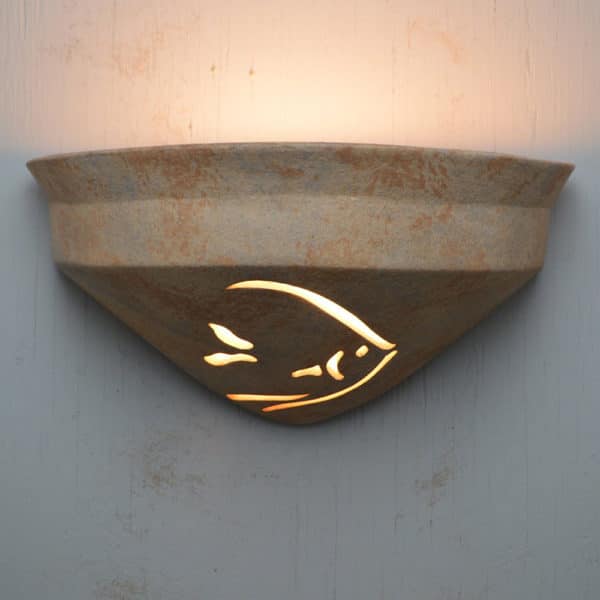Half Bell Wall Light-Angel Fish-Sandstone-Uplight-Indoor Only - Image 2