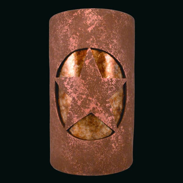 14" Wall Light-Lonestar-Open Top Half Round-Rust Mica-Amber Mica-Indoor-Outdoor