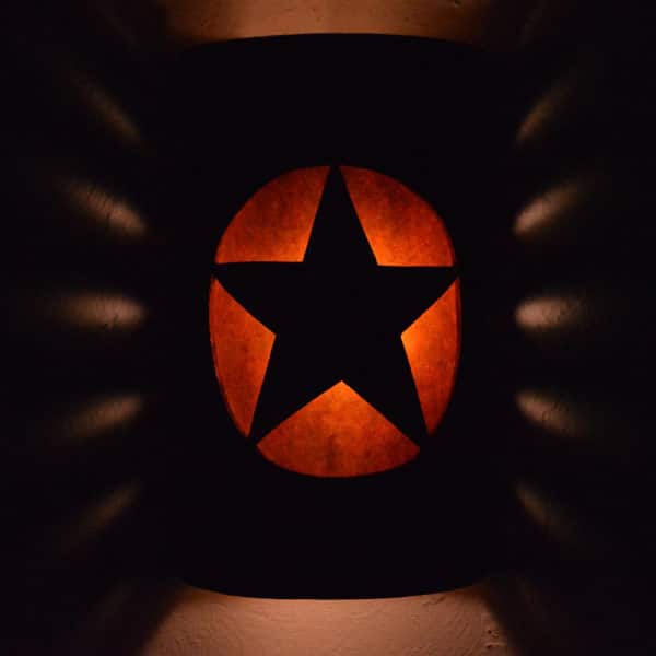14" Wall Light-Lonestar-Open Top Half Round-Rust Mica-Amber Mica-Indoor-Outdoor - Image 3