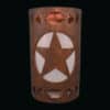 14" Wall Light-Lonestar w/Southwest Side Steps Boarders-Open Top Half Round-Antique Copper-Indoor-Outdoor