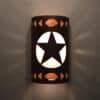 14" Wall Light-Lonestar w/Southwest Side Steps Boarders-Open Top Half Round-Antique Copper-Indoor-Outdoor - Image 2