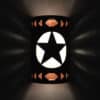 14" Wall Light-Lonestar w/Southwest Side Steps Boarders-Open Top Half Round-Antique Copper-Indoor-Outdoor - Image 3