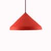 12" Cone Pendant-Plain Design-Asian Red-Indoor Only-White Cord - Image 2