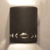 9" Wall Light-Southwest Side Steps Border-Open Top Half Round-Black Suede-Indoor-Outdoor - Image 2