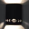 9" Wall Light-Southwest Side Steps Border-Open Top Half Round-Black Suede-Indoor-Outdoor - Image 3