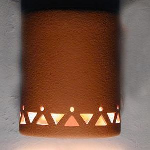 9" Closed Top (Dark Sky)-Tribal Drum Border Design-Terracotta color-Indoor/Outdoor