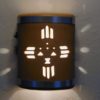 9" Open Top - Kachina Design w/Stainless Steel Metal Bands, in Brown color & Dusk Till Dawn Sensor - Indoor/Outdoor
