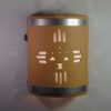 9" Open Top - Kachina Design w/Stainless Steel Metal Bands, in Brown color & Dusk Till Dawn Sensor - Indoor/Outdoor