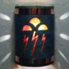 9″ Open Top-Storm Cloud w/Amber Mica Lens-Copper Bands-Raw Turquoise