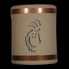 Open Top-Kokopelli Design w/Copper Metal Bands-Tan color-Indoor/Outdoor