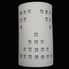 Open Top Wall Sconce with Grid Design in White Solid color-Indoor/Outdoor