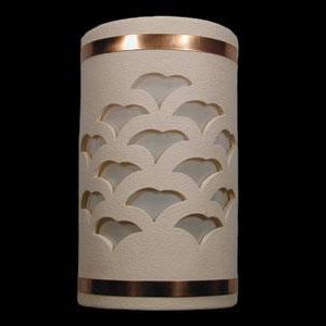 Open Top-Gingko Design and Copper Metal Bands-Cream color-Indoor/Outdoor