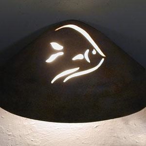 Half Bell Down Light-Angel Fish Design-Sandstone color-Indoor/Outdoor