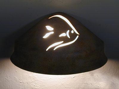 Half Bell Down Light-Angel Fish Design-Sandstone color-Indoor/Outdoor