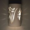 Closed Top-Dark Sky-Butterfly-Iris-Flower-Wall Sconce-White-Custom-Handcrafted-Porch-Indoor-Outdoor