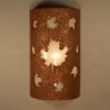 Closed Top-Dark Sky-Maple Leaves-Rustic-Custom-Porch-Garage-Light-Wall Sconce-Indoor-Outdoor