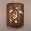 9" Ocean Turtle design in Antique Copper for the Tropical or Coastal Indoor or Outdoor Style-Open Top Wall Sconce
