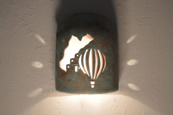 9" Hood (Dark Sky) - Pueblo Balloon Design, in Raw Turquoise Color - Indoor/Outdoor