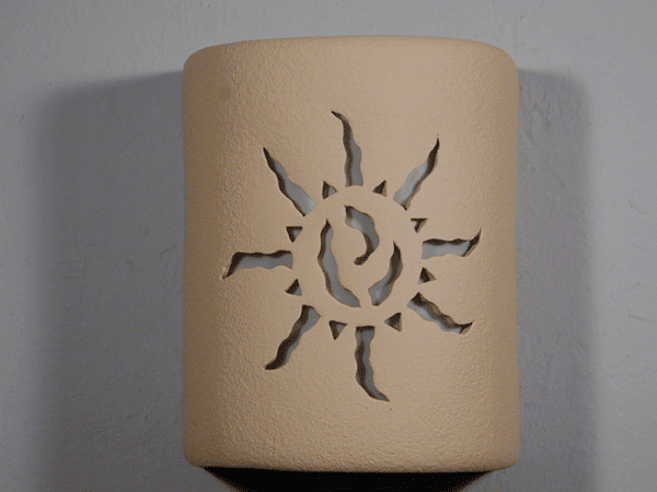 9" Open Top - Ancient Sun Design, in Tan color - Indoor/Outdoor