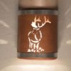 9" Open Top - Elk design, Top and Bottom Stainless Steel bands, Rusted Copper Color - Indoor/Outdoor