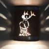 9" Open Top - Elk design, Top and Bottom Stainless Steel bands, Rusted Copper Color - Indoor/Outdoor
