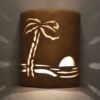 9" Open Top - Paradise Palm Design, in Sand Wash Color - Indoor/Outdoor