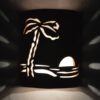9" Open Top - Paradise Palm Design, in Sand Wash Color - Indoor/Outdoor