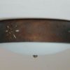 Flush Mount Ceiling Fixture w/Ancient Sun Design, in Copper Patina color