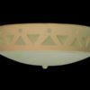 Flush Mount Ceiling Fixture w/Tribal Drum Border Design, in Tan color