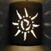 9" Open Top - Ancient Sun Design, in Brown color - Indoor/Outdoor