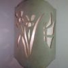 Arched Handcut Open Top-Butterfly and Iris Design-Oak Moss color-Indoor/Outdoor