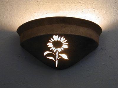 Half Bell Up Light-Sunflower Design-Parchment color-Indoor