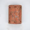10" Wall Light-Mountain Bear w/Bear Paws Border-Low Profile (ADA) Open Top Half Round-Copper Brick-Indoor-Outdoor