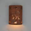 10" Wall Light-Mountain Bear w/Bear Paws Border-Low Profile (ADA) Open Top Half Round-Copper Brick-Indoor-Outdoor - Image 2