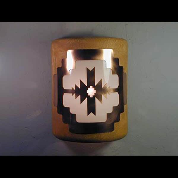 9" Wall Light-Aztec Copper Cover-Closed Top (Dark Sky) Half Round-Sand Wash-Outdoor-Indoor