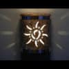 9" Wall Light-Ancient Sun-Open Top Half Round-Copper Road-Raw Copper Bands-Indoor-Outdoor - Image 2