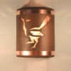 9" Wall Light-Roadrunner-Open Top Half Round-Antique Copper-Copper Bands-Silver Mica-Indoor-Outdoor