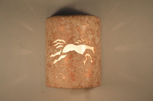 9" Wall Light-Wild Horse-Closed Top (Dark Sky) Half Round-Copper Rocky Road-Indoor-Outdoor