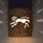 9" Wall Light-Wild Horse-Closed Top (Dark Sky) Half Round-Copper Rocky Road-Indoor-Outdoor - Image 2