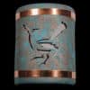 9" Wall Light-Roadrunner-Open Top Half Round-Copper Bands-Raw Turquoise-Indoor-Outdoor
