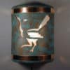 9" Wall Light-Roadrunner-Open Top Half Round-Copper Bands-Raw Turquoise-Indoor-Outdoor - Image 2
