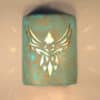 9" Wall Light-Phoenix-Closed Top (Dark Sky) Half Round-Raw Turquoise-Indoor-Outdoor
