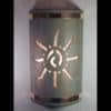 18" Wall Light-Ancient Sun-Open Top Half Round-Copper Patina-Raw Copper Bands-Indoor-Outdoor