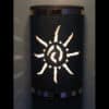 18" Wall Light-Ancient Sun-Open Top Half Round-Copper Patina-Raw Copper Bands-Indoor-Outdoor - Image 2