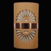 14" Wall Light-Double Fan-Open Top Half Round- Middle Raw Copper Band-Brown-Indoor-Outdoor