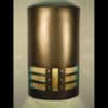 14" Wall Light-Rialto-Open Top Half Round-Teal inside-Anodize Bronze-Indoor-Outdoor-Silver Mica
