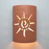 14" Wall Light-Ancient Sun-Closed Top (Dark Sky) Half Round-Red Mica-Indoor-Outdoor