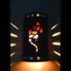 14" Wall Light-Lizard-Open Top Half Round-Copper Brick- Raw Copper Bands--Amber Mica Lens-Indoor-Outdoor - Image 2